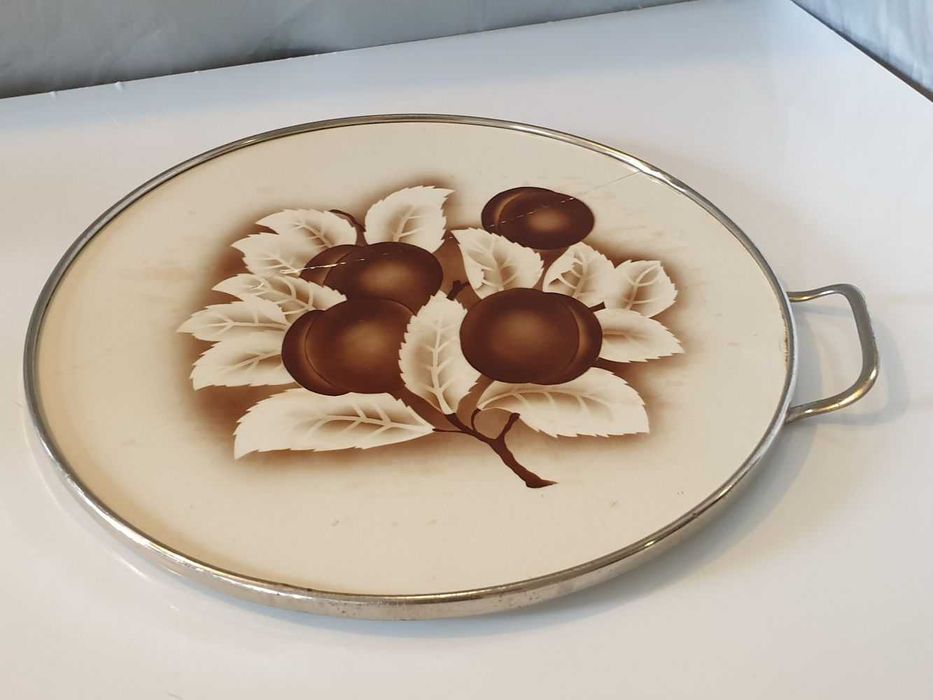 Ceramiczna TACA 30 cm, znana z PRL pęknięta, ale do użytku Włocławek ?