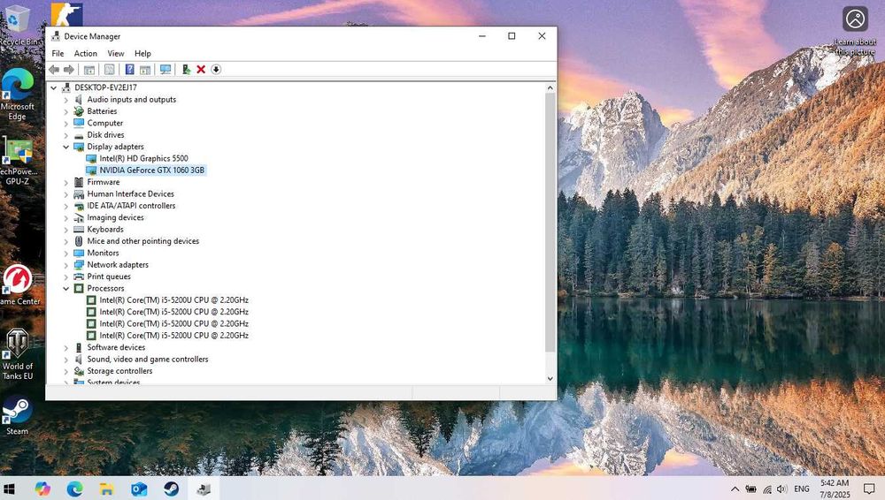 Продам ноутбук з відеокартою GTX 1060 + аккаунт WoT