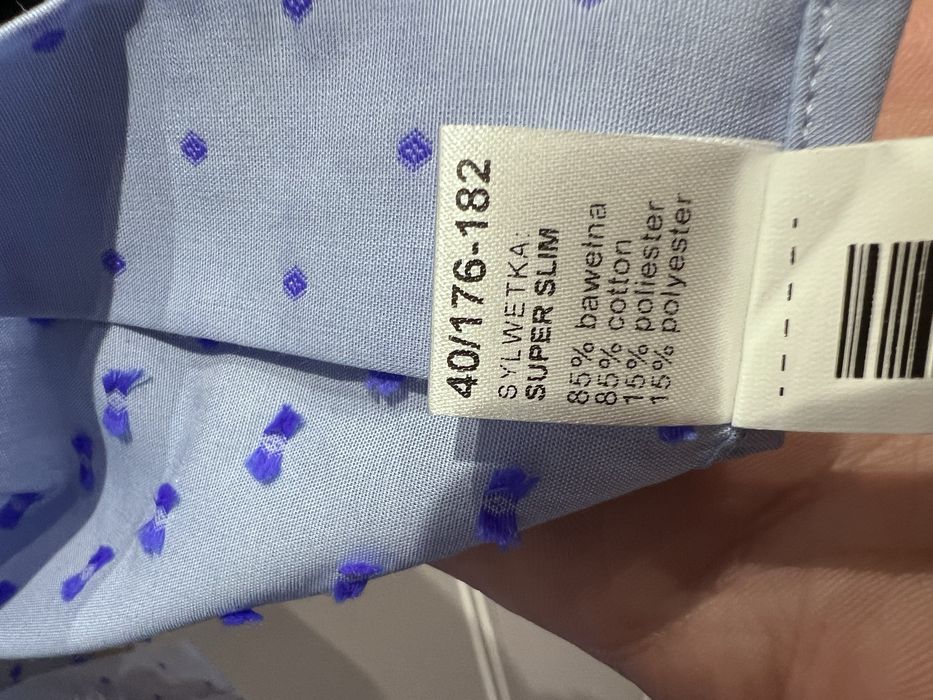 Koszula błękitna z niebieskimi prążkami Slim Vistula rozmiar 40 (L)