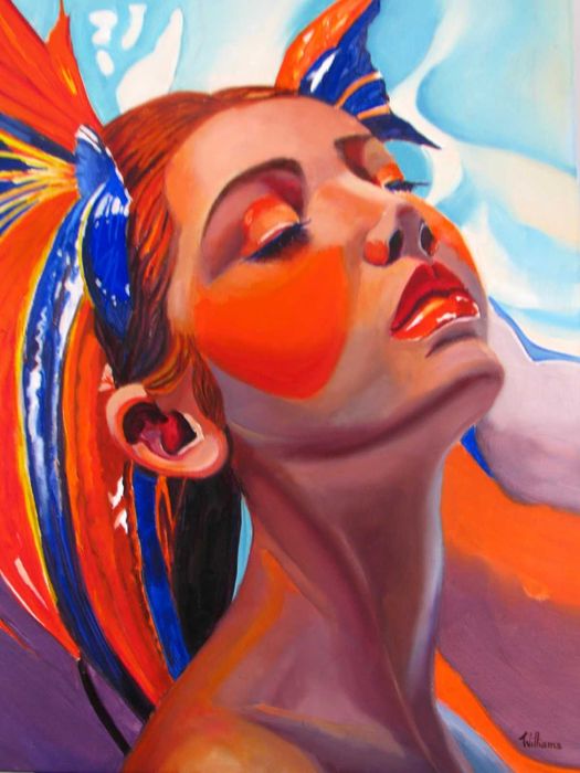 Płynę - obraz olejny na płótnie
Technika: obraz olejny na płótnie