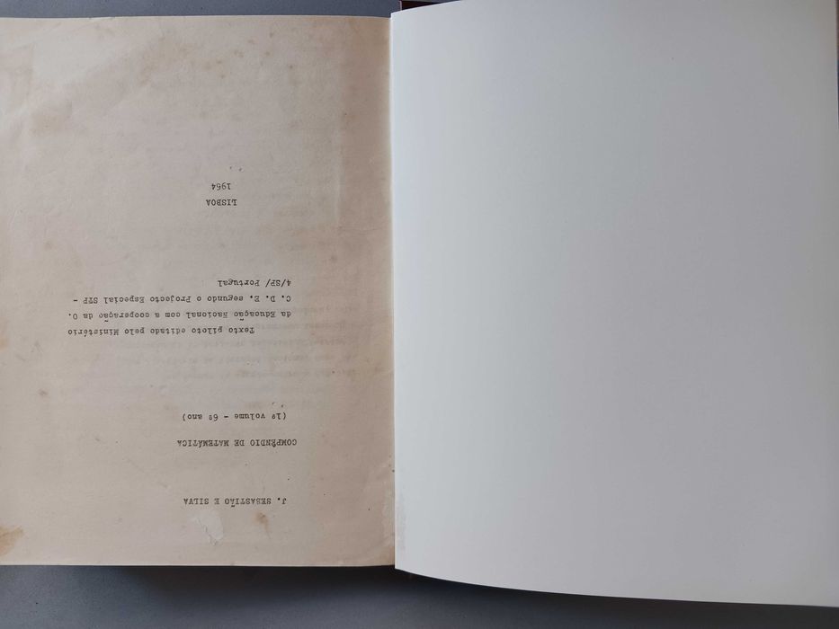 Sebenta do Compendio de Matemática de j. Sebastião e Silva de 1964-66