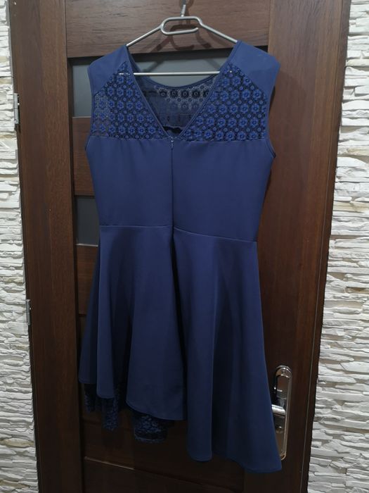 Sukienka granatowa na wesele, komunie, okazje, koktajlowa 44