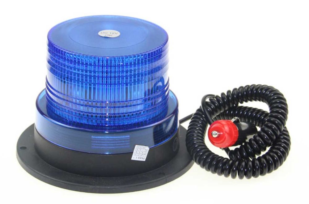 LAMPA Ostrzegawcza STROBO KOGUT LED 12-24V Magnes Niebieski