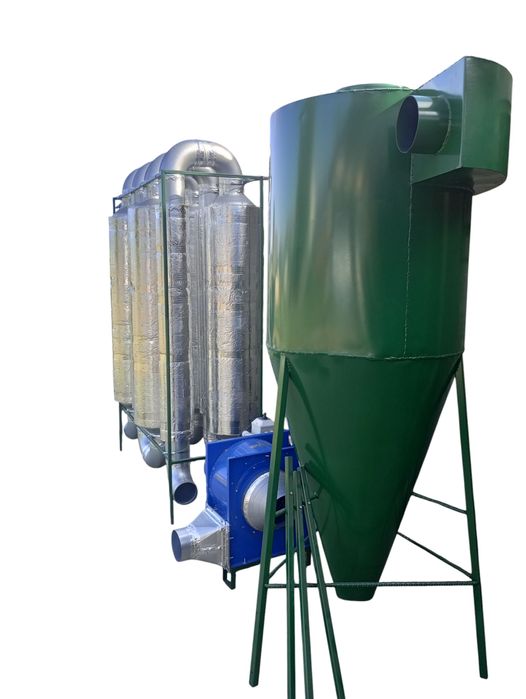 Suszarnia aerodynamiczna do trocin, słomy,cyklon,piec, wentylator