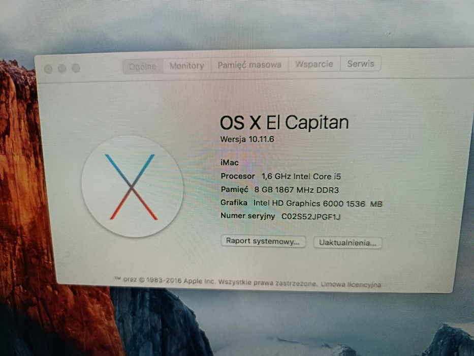 iMac i5 8GB DDR3 GB dysk ssd