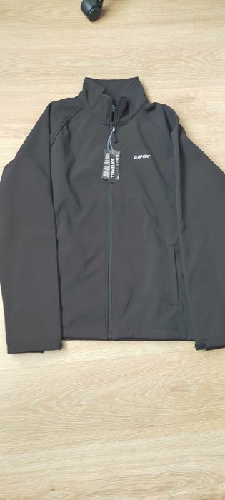 Kurtka czarna Softshell męski bez kaptura  stójka XL