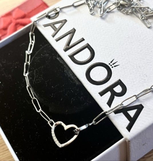 Naszyjnik serca duże oczka łańcurzek jak Pandora 925srebro Nowy