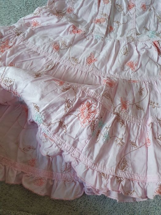 Sukienka bez rękawów, haft w kwiaty, Next, r.98