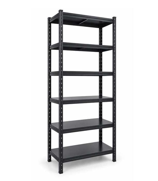 Regał Magazynowy Metalowy 200x90x40 6 Półek MDF 1050kg Czarny