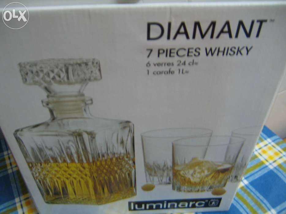 Conjunto de copos e garrafa para whisky64343246818945122
