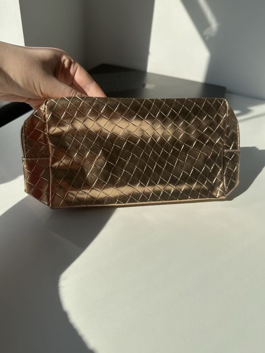 Kosmetyczka Tarte złota glamour | elegancka pikowana | nowa