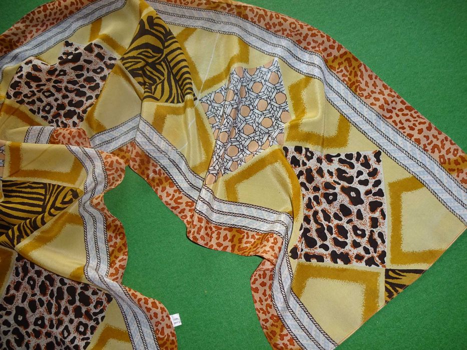 Reine Seide / Pure Silk jedwabny delikatny szal szalik apaszka JEDWAB