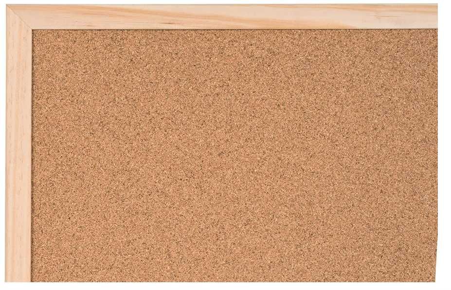 Bi-Office 90×60 cm Tablica korkowa gruba Drewniana rama Kolor sosny