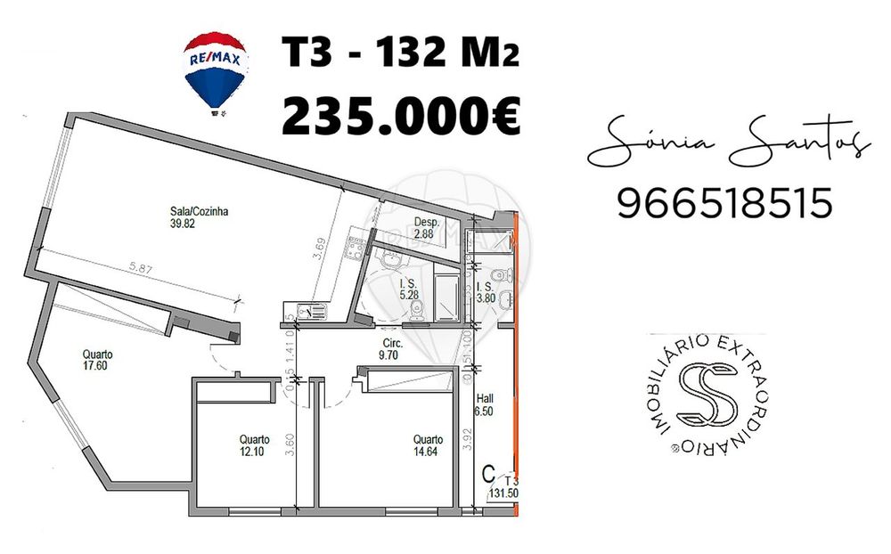 Apartamento T3 para venda — São João Baptista, Santarém