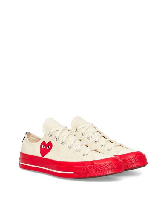 Кеди Converse x Comme Des Garcons Play Low Top Sneakers Beige/Red Low