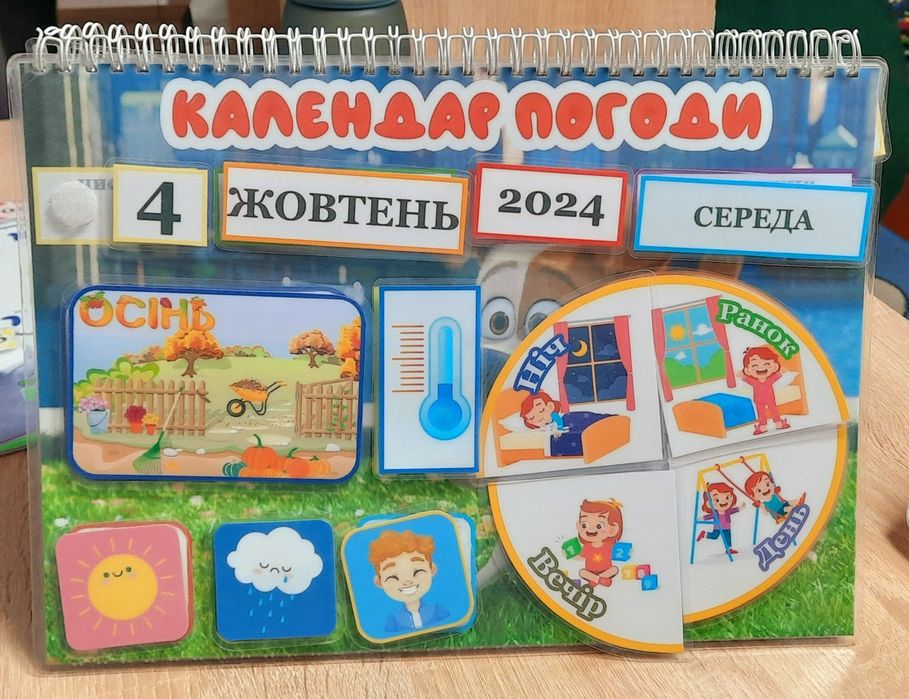 Календар погоди на липучках для вивчення дітям