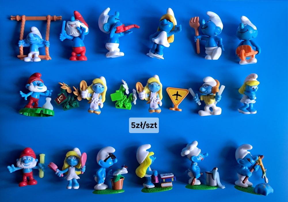 Smerfy z jajek kinder niespodzianek
