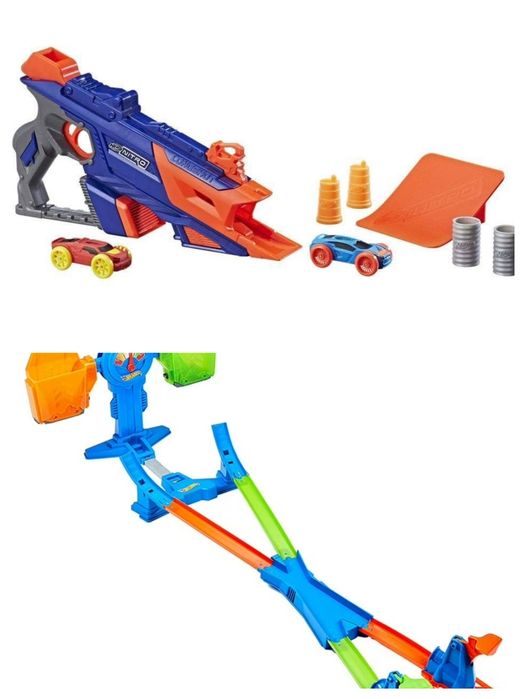 Pista hotweels balança+ Nerf nitro 9 carros