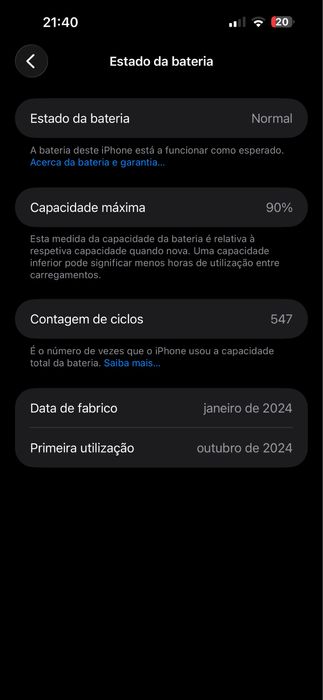 Iphone 15 pro max, Leia a descrição