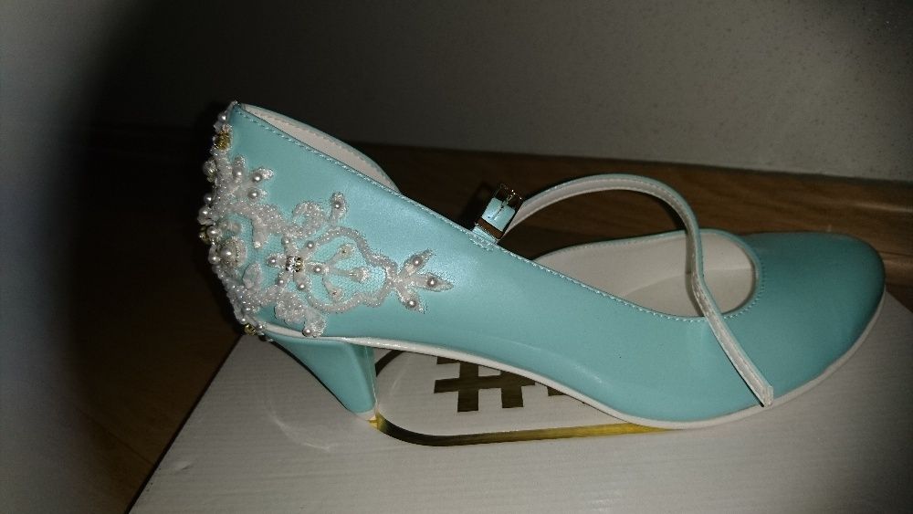 Buty ślubne Witt turkus błękit