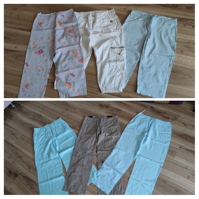 Брюки льняные р.50см женские капри