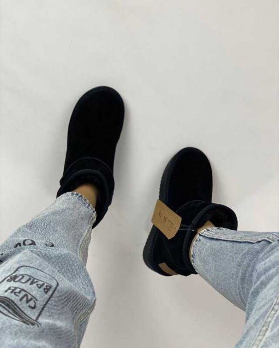 Чорні уггі ITTS натуральна замша 36р низкие угги ITTS натур замш