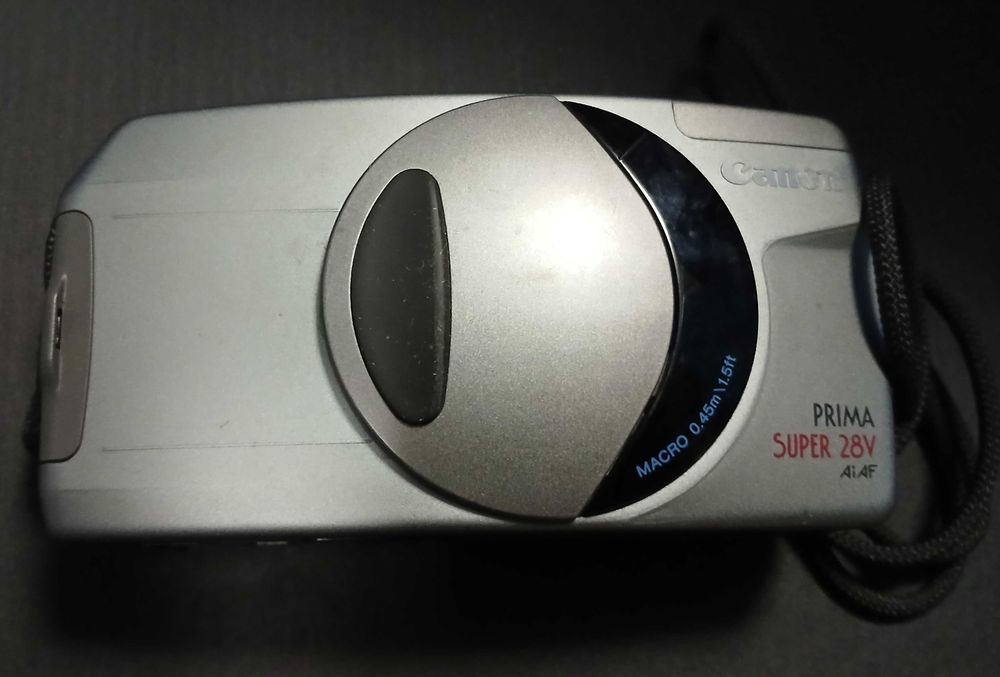 Máq.fotográfica rolo Canon Prima Super 28V —"Point & Shoot"— como NOVA