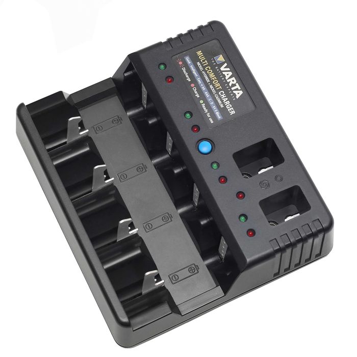 Carregador universal VARTA 57040 Multi Comfort Charger – AA / AAA / C / D / 9V – Ni-MH / Ni-Cd – Testado