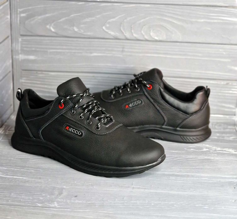 46-50рр! Мужские кожаные черные коричневые кроссовки больших размеров!