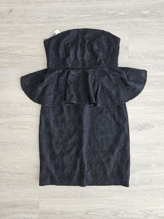 Vestido cai-cai preto rendado S novo