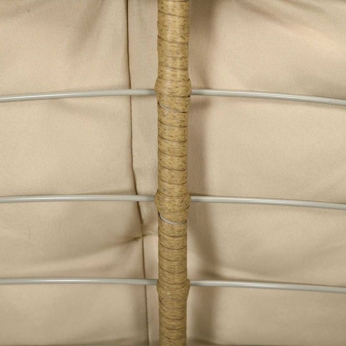 Cadeira de Jardim Papasan Giratória de Vime Sintético com Almofada