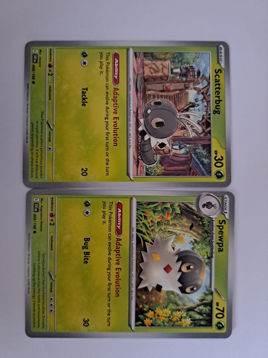 Scatterbug 008/198 spewpa 009/198 karty pokemon oryginalne