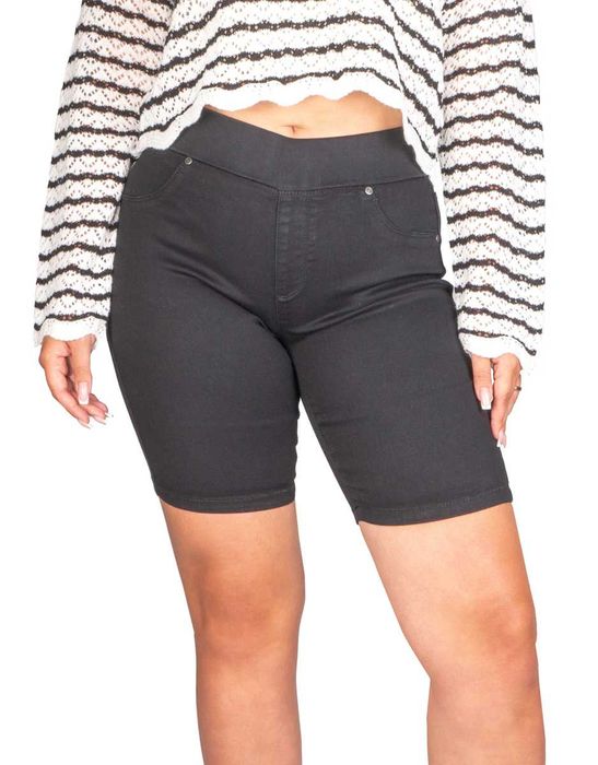 Spodenki Damskie Jeansowe FIRI elastyczne na gumie Czarne 44