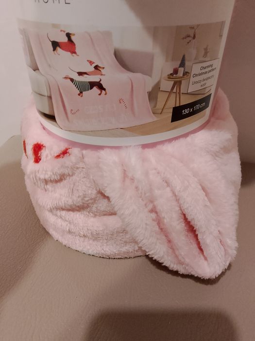 Koc,kocyk,koc świateczny,130/170,zimowy, wysyłka dziś,koc w jamniki