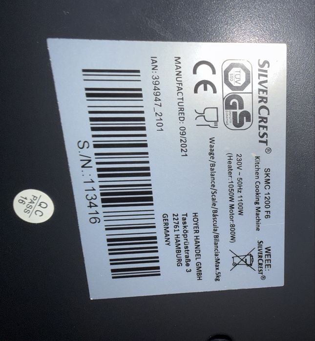 Lidlomix Silver Crest SKMC1200 F6