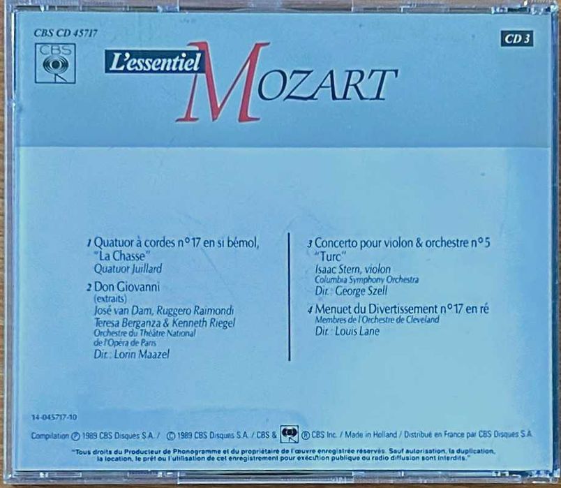 Mozart - The Essentials - 1989 - CD3423262525578301442