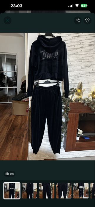 Dres welurowy S M L Juicy komplet dresowy rozpinany damski cyrkoni