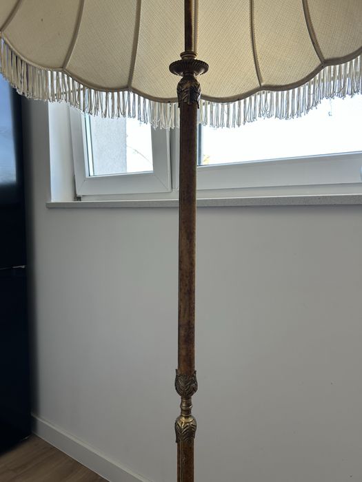 Lampa podłogowa retro z mosiądzu