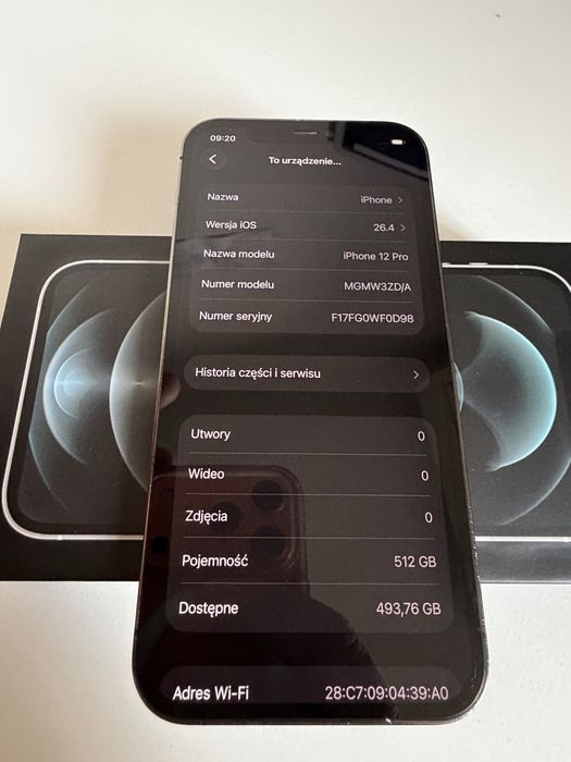 iPhone 12 Pro 512gb grafit Bateria 100%