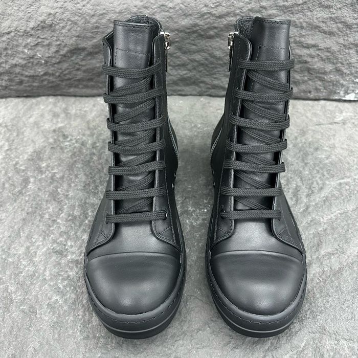 Rick Owens Ramones High Black Leather/size 41,42,43,44/Преміум якість!