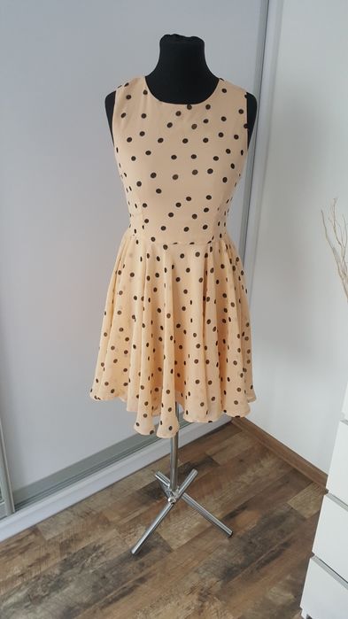 Sukienka w grochy M L groszki kropki lata 80 90 prl