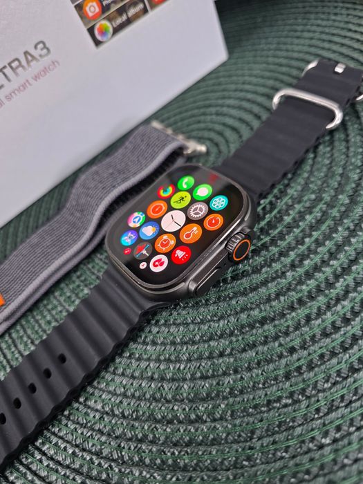 Smartwatch męski HK Ultra3 , AMOLED 2,12” • 2 paski • NOWY