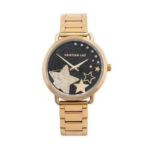Relógio Dourado estrelas