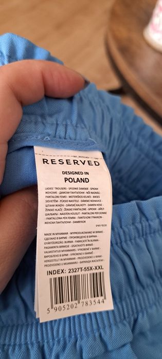 Nowe,niebieskie,przewiewne spodnie z Reserved,r.XXL