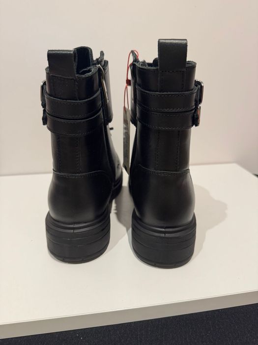 Damskie Czarne botki Wojas, trzewiki  w stylu biker roz. 38