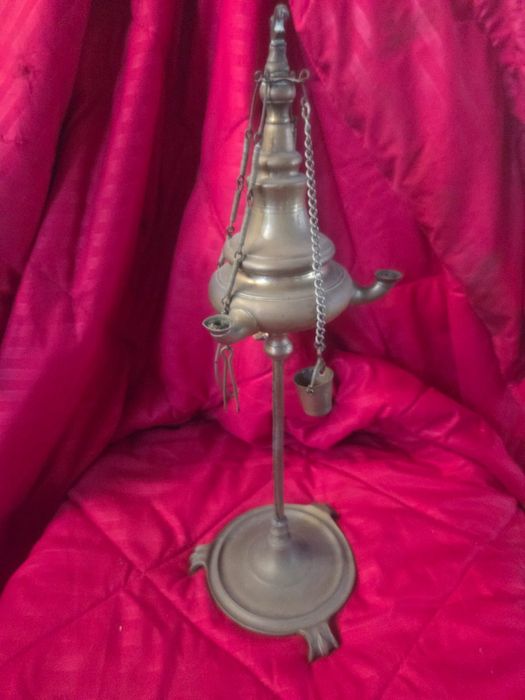 Antiga lamparina de azeite 40cm