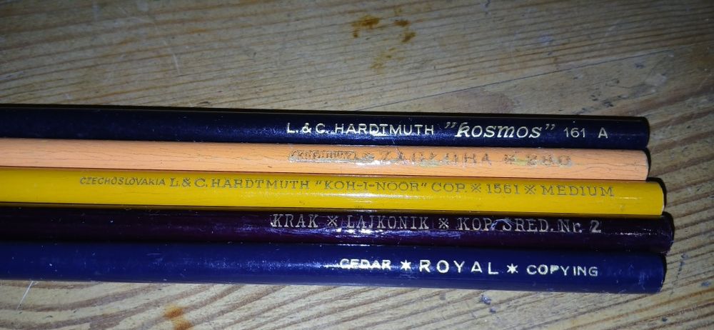 Stare ołówki, Royal, Kosmos, Zagłoba,Lajkonik, Medium