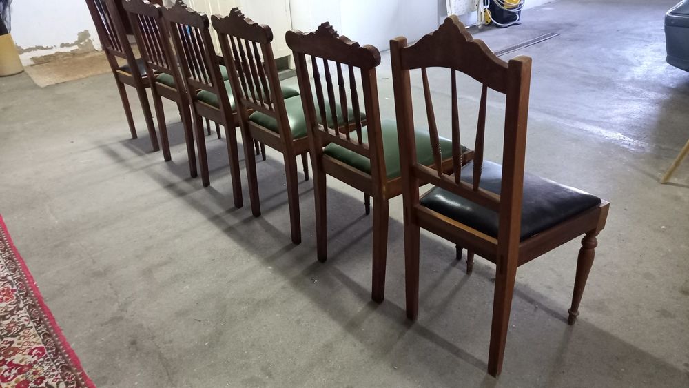 Conjunto 6 cadeiras antigas em madeira
