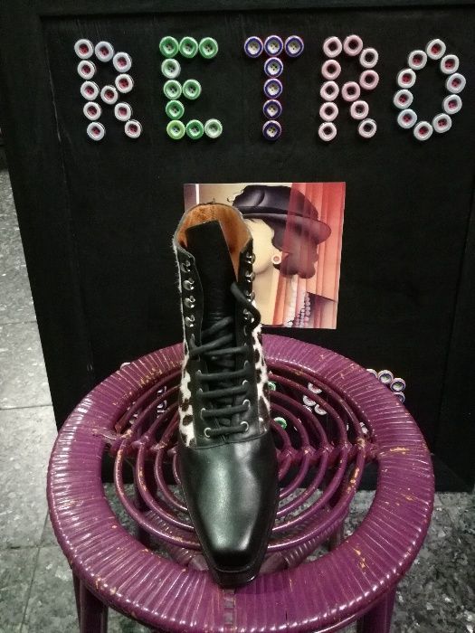 Botas pretas pele El Dantès originais tamanhos 35/36 NOVAS