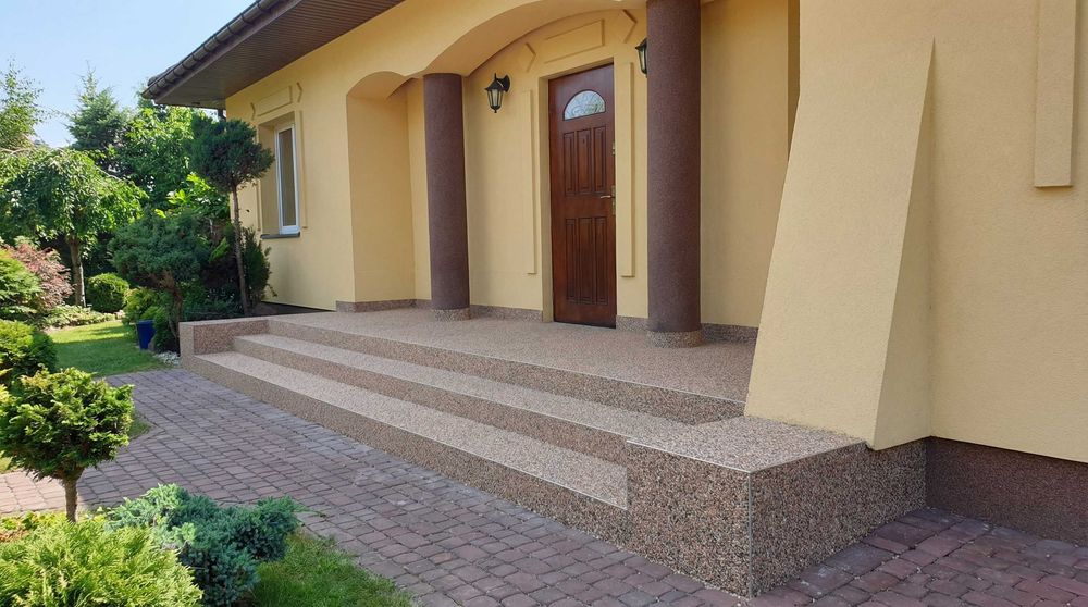 Remont naprawa tarasu schodów kamienny dywan hydroizolacja obróbki bl